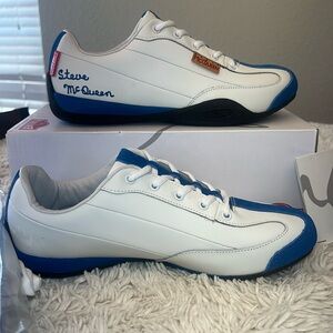 Hunziker Steve McQueen Sebring shoes white and blue EU 39 men’s 6 women’s 8 NIB